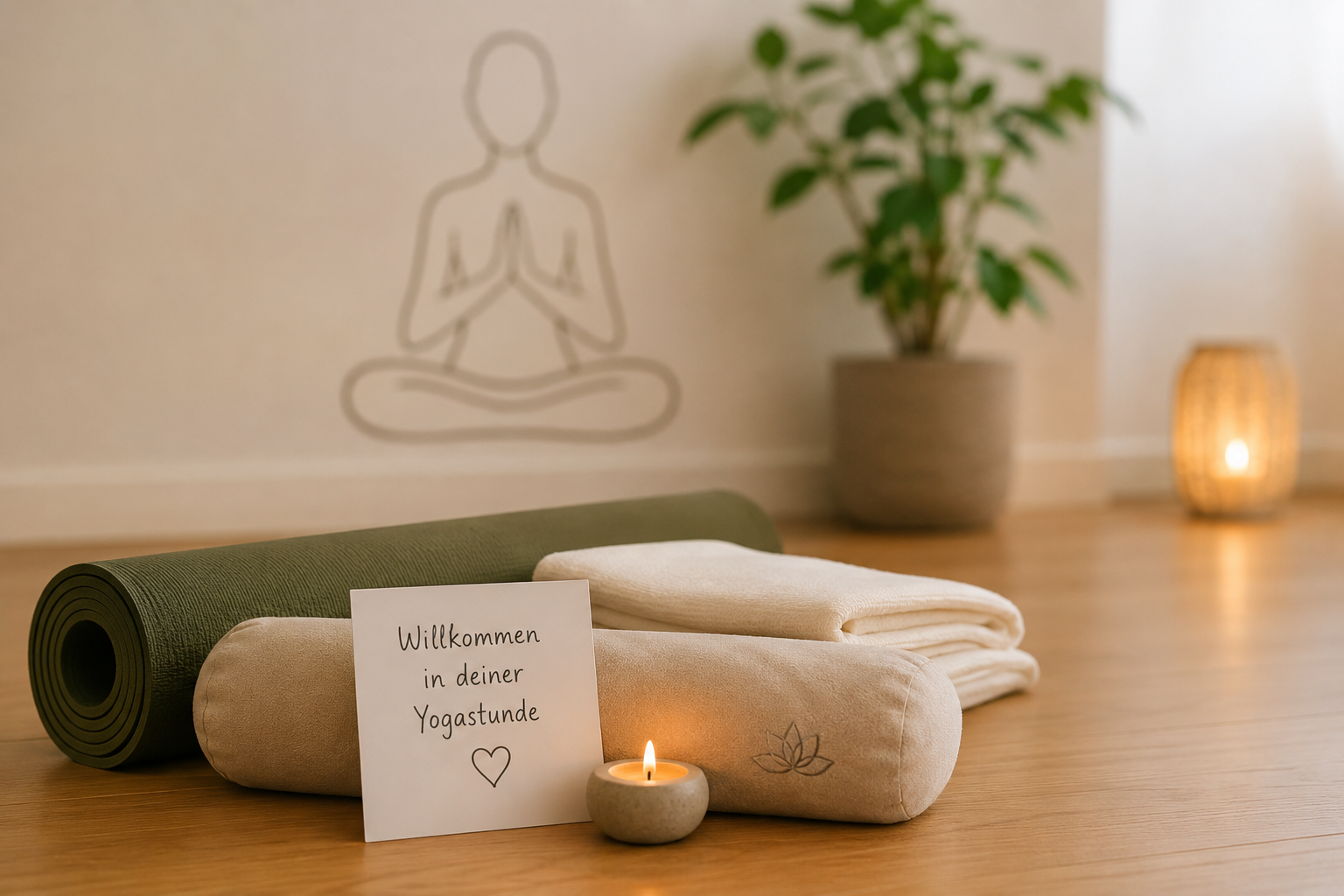 Yogamatte und Kissen für eine erste Yogastunde bei YogaJuma in Kevelaer